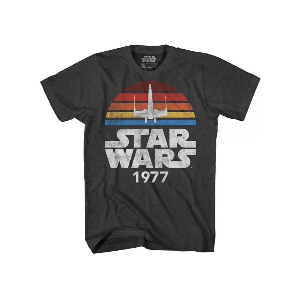 Men's Star Wars Vintage Logo Tee Shirt Size X-Large color Gray